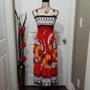Vacation Hawaiian Tropical Smock waist dress (NWOT)